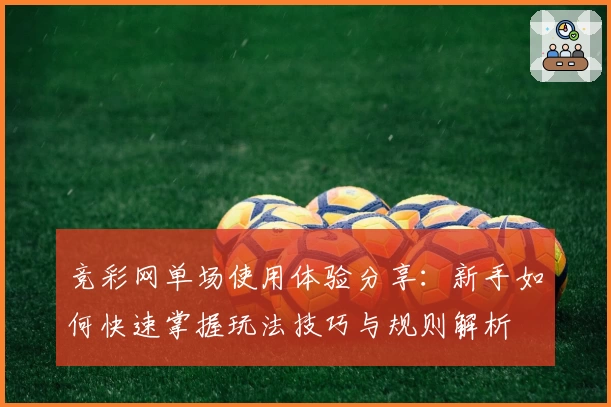 竞彩网单场使用体验分享:新手如何快速掌握玩法技巧与规则解析